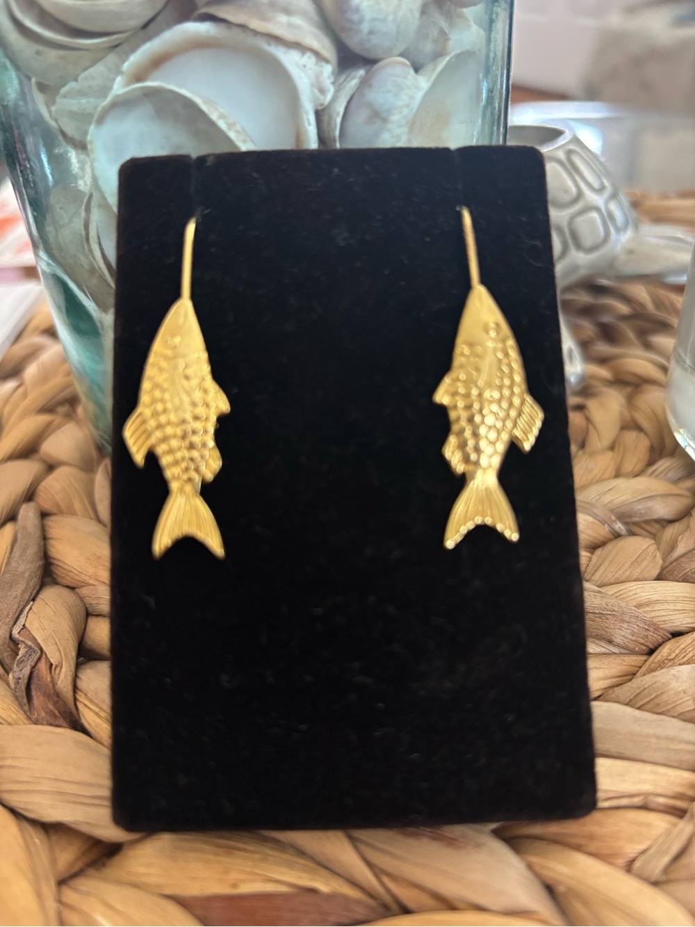 Gold Fish Dangle Earrings - Women Jewelry